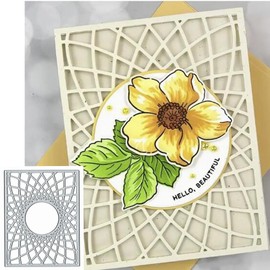 Troqueles de metal con cubierta rectangular de Navidad, marco de flores de Feliz Navidad, plantillas de corte cuadradas, manualidades, álbumes de recortes, papel decorativo para álbumes de recortes