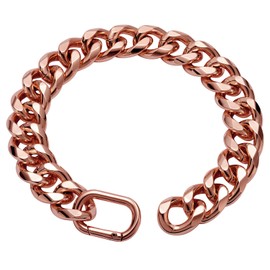 WOOFUU 19MM Light Metal Thick Cuban Link Dog Collar,Rose Gold Dog Chain Collar for Large Dogs - 26 Inches Length Dog Necklace Collar