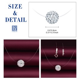 Yumilok Women's Necklace with Pendant Necklace 925 Sterling Silver Shambhala Zirconia Fish Cord for Women Birthday Girls, Sterling Silver Cubic Zirconia