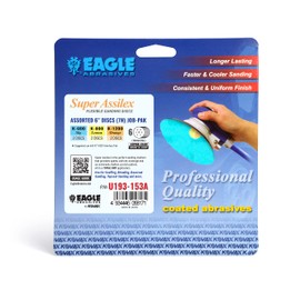 Super Assilex Flexible 6 inch Sanding Discs JOB-PAK, ASSORTED K600-K1200, 7 Holes, Hook & Loop, U193-153A, 6 Discs