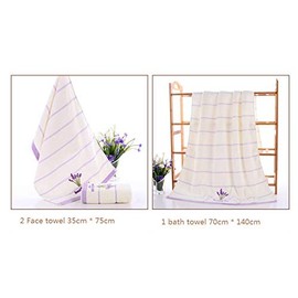 JIUJ 3 Piece Bath Towel Set Face Cloths Hotel Quality Super Soft and Highly Absorbent Thick Towels Machine Washable for Bathroom Shower Gifts (2 Face Towels, 1 Bath Towels)