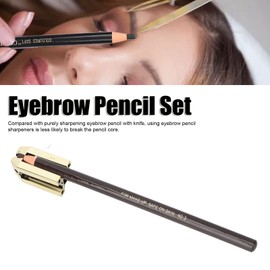 4-in-1 Eyebrow Pencil Set, Eyebrow Pencil Sharpener, Eyebrow Pencil, Tattoo Make Up and Microblading Accessories for Marking, Eyebrow Make-Up, Cosmetic Shaping Tools (Brown Eyebrow Pencil)