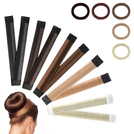 Haludex 10-Piece Deft Bun Maker Kit (5Bun Makers+5Hair Ties) Magic Hair Bun Maker for Women and Girls Perfect for Ballet Buns Chignon Donut Styles Easy Styling Tool for Thin Thick Long Hair in Seconds