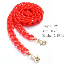 Aumey 40 Inches DIY Resin Bag Strap Plastic Ladies Bag Chain Shoulder Cross Body Bag Handbag Purse Replacement Chain, Red, l