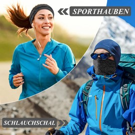 Kiiwah Pack of 2 Multifunctional Scarf, Tube Scarf, Elastic Neckerchief for Men and Women, Soft Loop Scarf, Windproof Neck Warmer, Sports Neck Warmer for Outdoor Skiing, Motorcycle, Running, Cycling,
