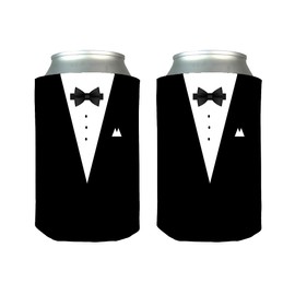 Rogue River Tactical Funny Tuxedo Classy Joke Collapsible Can Bottle Beverage Cooler Sleeves 2 Pack