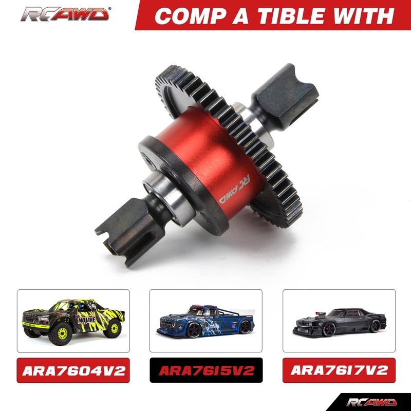 RCAWD Aluminum Center Diff Set, w/40Crmo Main Diff Gear 50T