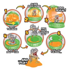CRAZE Magic Slime Set of 3 - 3 x Dinorex Capsules with Slime Children and Collectable Dinosaur Figures - 13 Dinosaurs to Collect, 3 Included