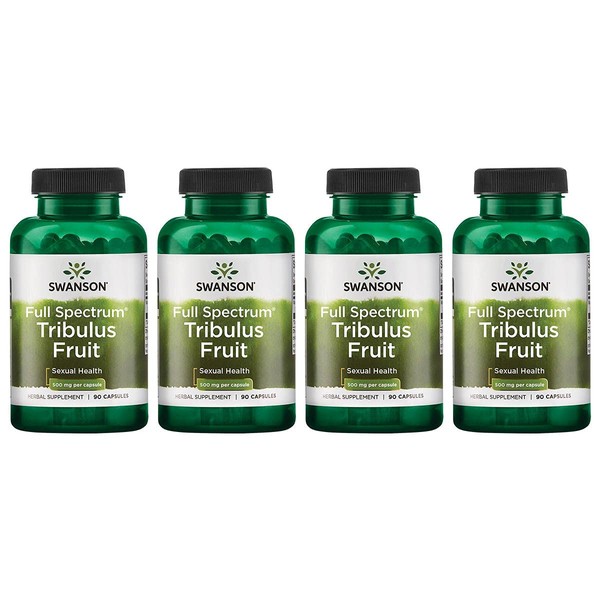 Swanson Full Spectrum Tribulus Fruit 500 mg 90 Caps 4 Pack