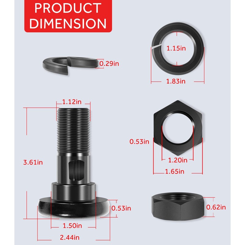 63607 Rotary Cutter Blade Bolt Kit Replacement for Bush Hog