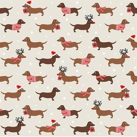 20 Napkins Christmas Dachshund Dog Dachshund Winter Christmas Table Decoration 33 x 33 cm