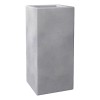 LeisureMod Terra Fiberstone and MGO Clay Tall Square Planter Gray