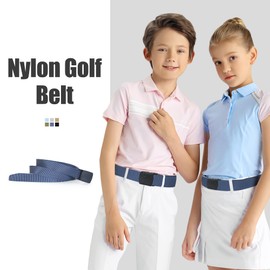 Mile High Life Nylon Golf Belt for Men | Young Boys School Uniform Belt | Youth Baseball Belt (Navy,1.25" width & 142CM length)