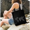 Autiga® Jute Bag World Map Low Polygon Cotton Bag Shopping