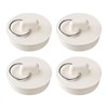 White Rubber Sink Plugs with Hanging Ring - 4PCS, Adjustable