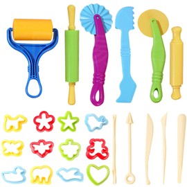 23 Piece Setplaydough Accessories, Play Dough Tools Smart Clay Dough Tools Playdough Tools, Rollers Cutters Extruders Kit, Play Dough is Family Friendly Small Toys Very Funny
