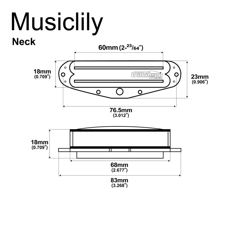 Wilkinson WOTBS Hot Rail Ceramic Single Coil Sized Humbucker Neck