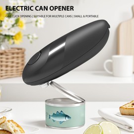 Irishom Apriscatole Elettrico Automatico, Apriscatole Facile Estrazione, Portatile per la Casa con Bordo Liscio e Taglio Laterale, Adatto per Varie Forme di Lattine