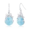 Beaux Bijoux Sterling Silver Larimar Blue Earrings for Women,Natural Larimar