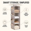 Foldable Hanging Closet Organizer with Mesh Side Pockets, Washable Non-Woven