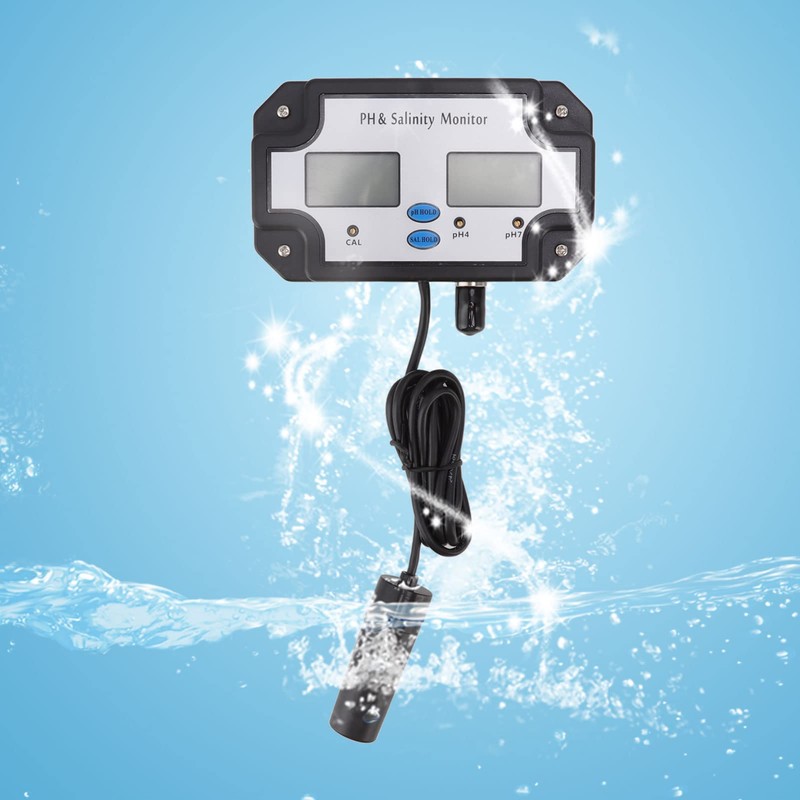 Digital Water Quality Meter PH Salt Content 2-in-1 Continuous Monitoring