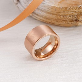 King Will 12mm Rose Gold Tungsten Carbide Wedding Ring Brushed Surface Comfort Fit (12.5)