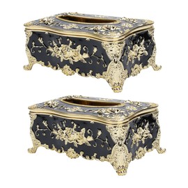 BUGUUYO Box Tissue 2pcs Decorative Tissue Holder Desktop Napkin Organizer Home Paper Towel Storage Case