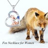 AXOMY Fox Necklace 925 Sterling Silver Fox Butterfly Pendant Necklace