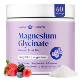 Nuven Naturals Magnesio Glicinato  L-Theanine  Magnesium Glycinate  L-Theanine Powder, 60 Servings                                                    