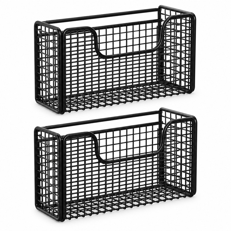 Metal Cabinet Door Storage Basket for Kitchen Organization – Space-Saving