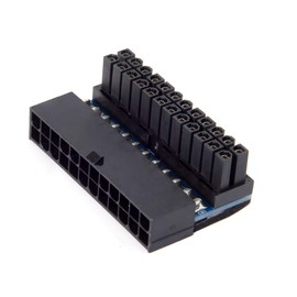 JSER ATX 24Pin Female to 24pin Male 90 Degree Power Adapter Compatible for Mainboard Motherboard Desktops PC Supply