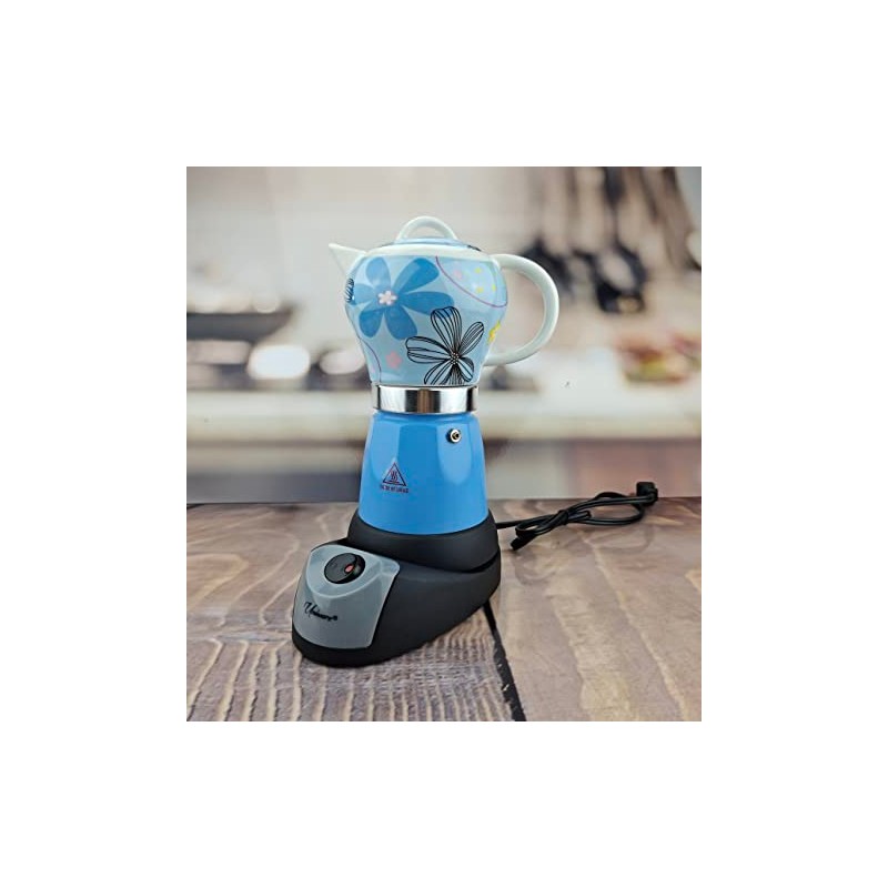 UNIWARE 6 Cup Professional Electric Espresso/Moka Coffee Maker (Blue)
