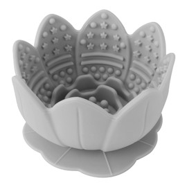 Slowpaw Silicone Dog Slow Feeder Lick Bowl，Slow Feeder Bowls for Small Medium Breed Dogs，Dog Freeze Bowl with Suction Cups，Interactive Puzzle Toy(Grey, Small)