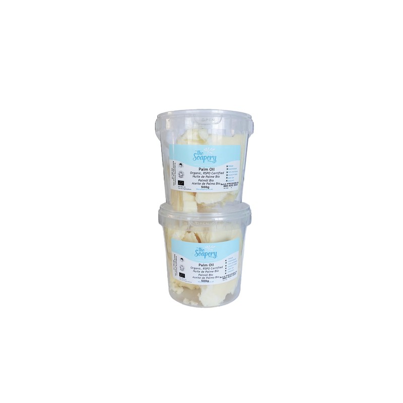 The Soapery Palm Oil 1kg (2x500g POTS) Certified Organic -