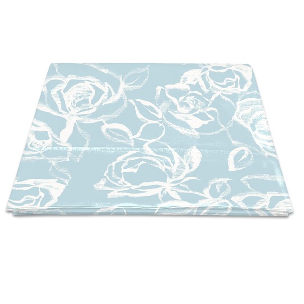 Pizuna Pure 100% Cotton Flat Sheets Only King Blue Simply