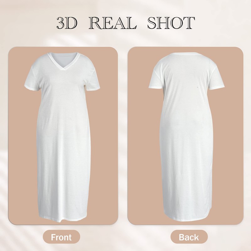 Plus Size Maxi Tshirt Dress for Curvy Women Oversize Summer