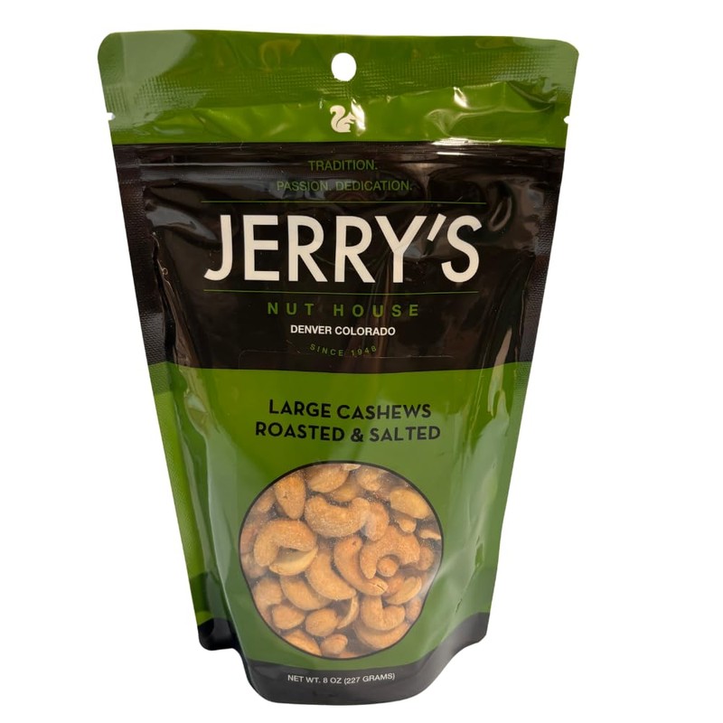 Large Cashews, Roasted & Salted - Jerry’s Nut House: Premium