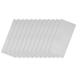 sourcing map Blank Metal Card, 2" x 0.9" Brushed 201 Stainless Steel Plate for DIY Laser Engraving Nameplate, 0.4mm Thick Silver Tone 12 Pcs