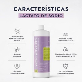 HEBBE - Lactato de Sodio 500 g | Hidratación para la Piel, Suavidad y Elasticidad | Mantén tu Piel Suave y Lisa | Contenido de 500 g