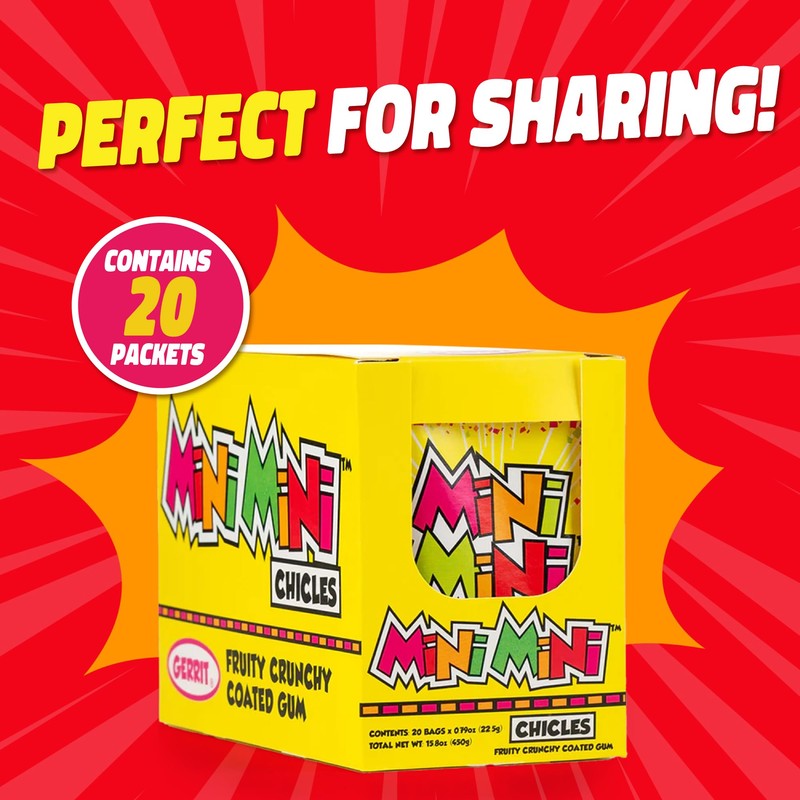 Gerritâ€™s Mini Mini Fruit Chicles Gum, 0.79 Ounce Pouches -