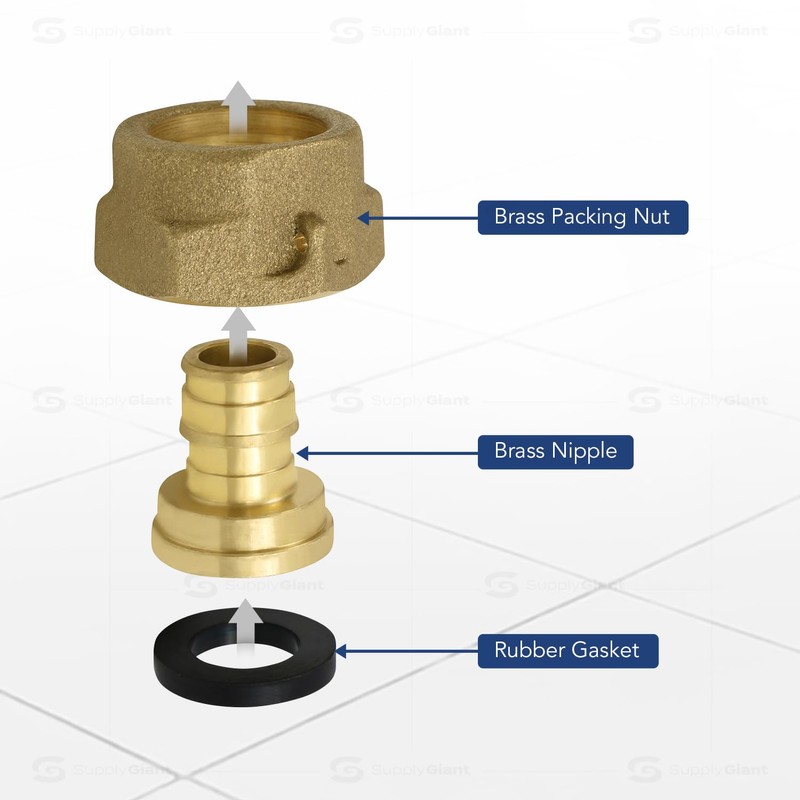 Pex-A 3/4" Pex x 1" FIP Water Meter Coupling Pex-A,