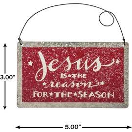 Jesus is The Reason Christmas Ornament, Religious Cottagecore Farmhouse Décor, Christian Hanging Tree Decorations by Christmas Market Ornaments