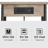TUTOTAK End Table with Charging Station, Side Table with 2