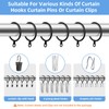 Manysky Curtain Rings with Flat Eyelets, 48 Pack Metal Drapery