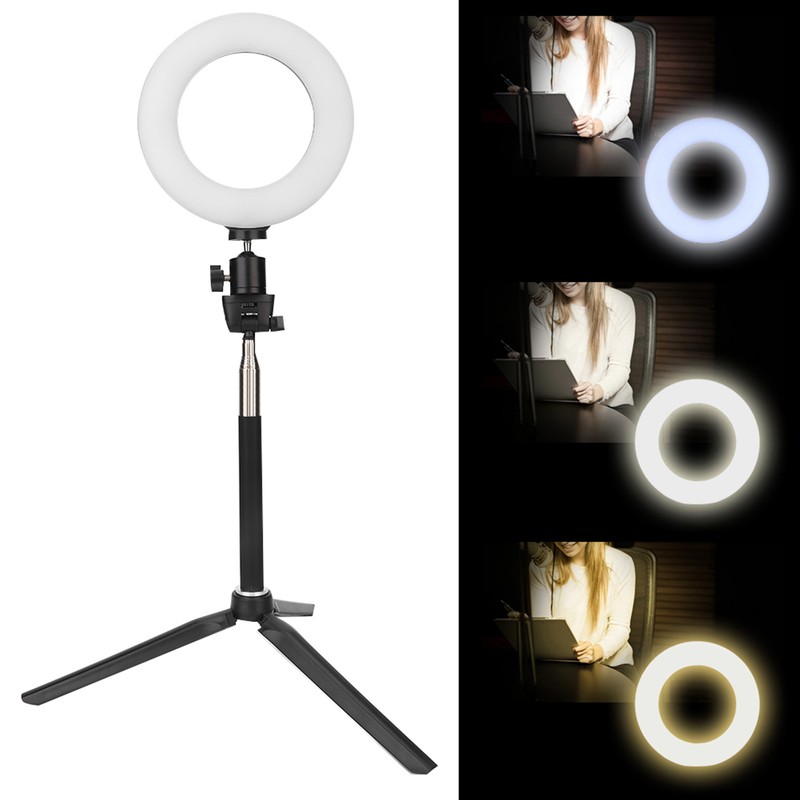 6 Inch Ring Light Dimmable LED Fill Light with Stand
