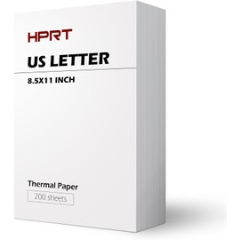 HPRT Thermal Paper US Letter Size for Portable Thermal Printer Compatible with HPRT MT866, Phomemo M08F-Letter, 8.5''x11'' Size, 200 Sheets