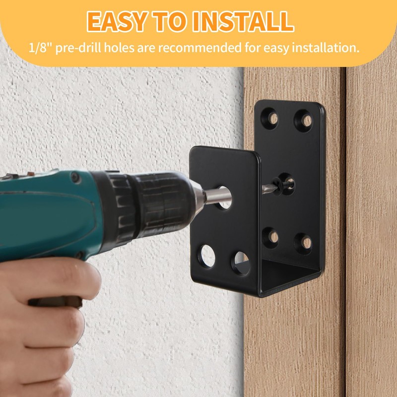 Heavy Duty Door Security Bar Brackets 6Pack, Open Security Bar