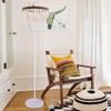 VILUXY Boho Floor Lamp with White Wood Beaded Shade for