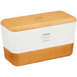 ARBRE 276895 Long Square Nest Lunch & Wood Grain Chopsticks Case Set, Maple