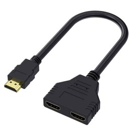 SOTHENG HDMI Cable Splitter 1 in 2 Out HDMI Adapter Cable HDMI Male to Dual Female 1 to 2 Way.(2 Female connectors Cannot be Used at The Same time)